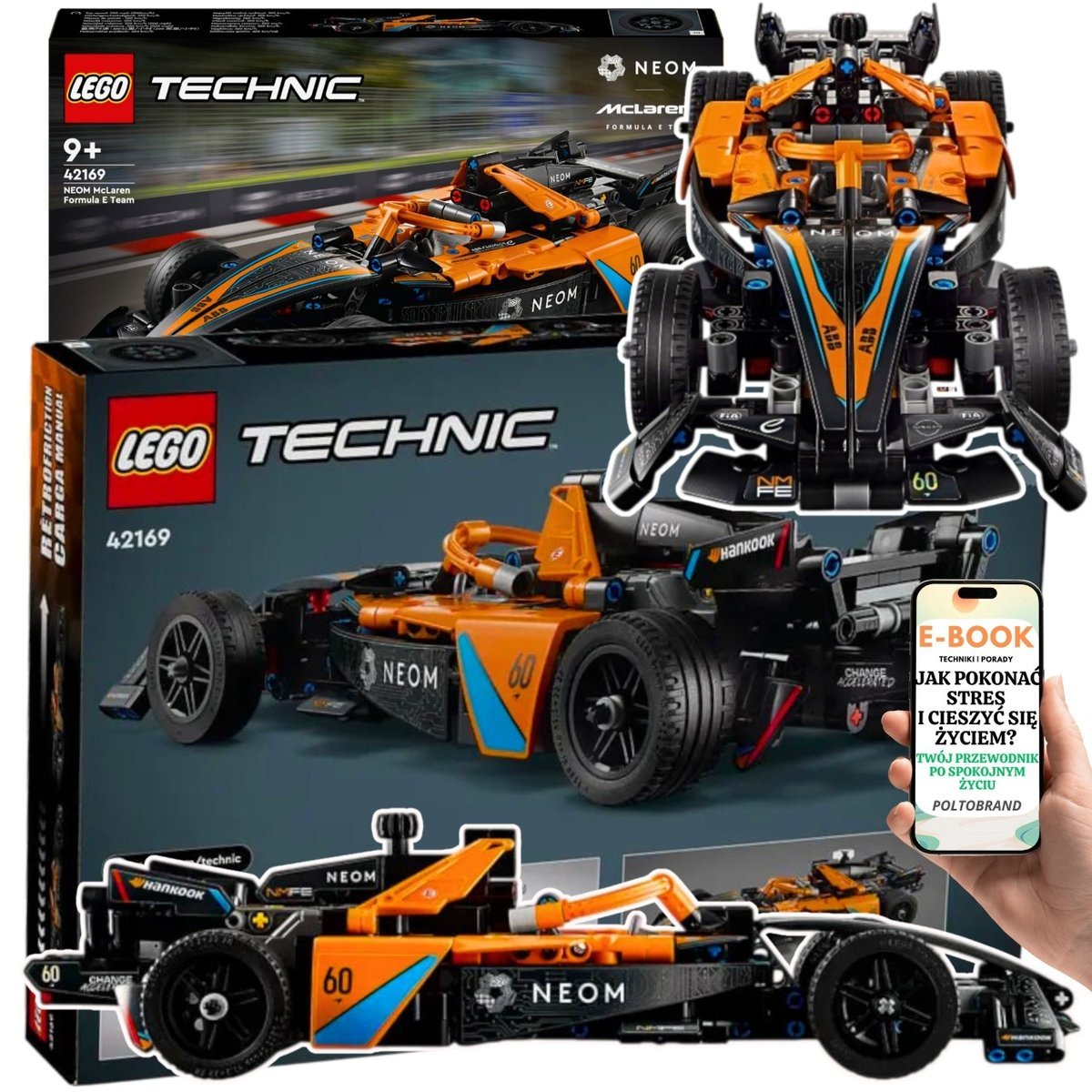 WYJĄTKOWY ZESTAW LEGO TECHNIC -42169 McLaren Formula E – Bolid z Napędem i Sterowaniem PREZENT DLA DZIECKA LEGO AUTO SAMOCHÓD + EBOOK-1