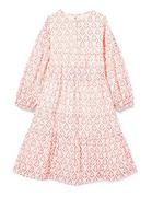 Sukienki - Mimo Dziewczęca letnia sukienka z nadrukiem Casual Dress, różowy neonowy, 122 cm - miniaturka - grafika 1