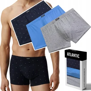 Bokserki męskie 3 PARY klasyczne BAWEŁNIANE szorty ATLANTIC 3MH-209 - XL - Majtki męskie - miniaturka - grafika 1