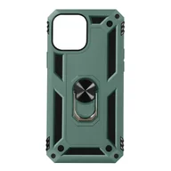 Etui i futerały do telefonów - Etui do iPhone 13 Mini Antywstrząsowe Bi-materiał Ring Video Holder - ciemnozielone - miniaturka - grafika 1