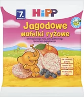 Przekąski dla dzieci - Hipp Wafelki EKO ryżowe - jagodowe - bez glutenu i cukru - miniaturka - grafika 1