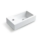 Umywalki - Balneo Umywalka nablatowa VEGA biała 40x22 - miniaturka - grafika 1