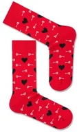 Skarpetki męskie - Skarpety męskie bawełniane w serca i klucze czerwone Milena Avangarda - miniaturka - grafika 1