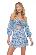 Koszulki i topy damskie - Trendyol Women's kwiatowy wzór, wiskoza-bottom-Top-Team Skirt Set, wielokolorowy, 36 - miniaturka - grafika 1