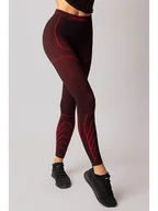 Spodnie sportowe damskie - Spaio Legginsy termiczne "Rapid" w kolorze bordowo-czarnym - miniaturka - grafika 1