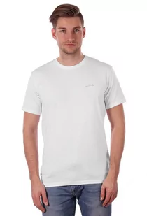 Biały T-shirt Męski, Krótki Rękaw, Just Yuppi, Koszulka, Gładki, z Logo, 100% BAWEŁNA - Koszulki męskie - miniaturka - grafika 1