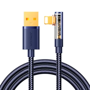 Kabel przewód kątowy do iPhone USB-A - Ligtning 2.4A 1.2m niebieski - Kable USB - miniaturka - grafika 1