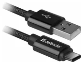 Kable USB - Defender USB AM-TYPE C 1,0m 2.1A Czarny - miniaturka - grafika 1