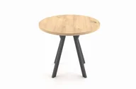 Ławy i stoliki kawowe - ST54 Mały stół okrągły rozkładany dąb artisan nogi metalowe czarne - miniaturka - grafika 1
