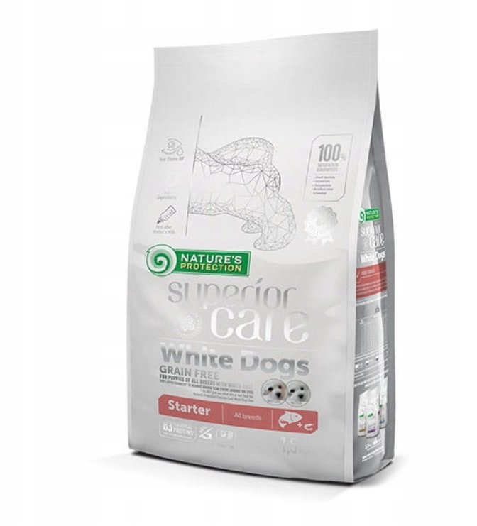 NATURES PROTECTION  Superior Care  White Dogs Grain Free Salmon Starter All Breeds 10kg