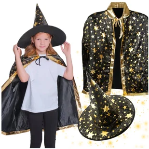 Przebranie Czarodzieja Czapka Hallowen Kostium Zestaw Peleryna Gwiazdki Bal - Dodatki do strojów karnawałowych Przebranie Czarodzieja Czapka Hallowen Kostium Zestaw Peleryna Gwiazdki Bal - Dodatki do strojów karnawałowych - miniaturka - grafika 1