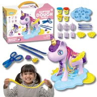 Masy plastyczne - CIASTOLINA MAGICZNA MASA PLASTYCZNA FRYZJER JEDNOROŻEC + AKCESORIA - miniaturka - grafika 1