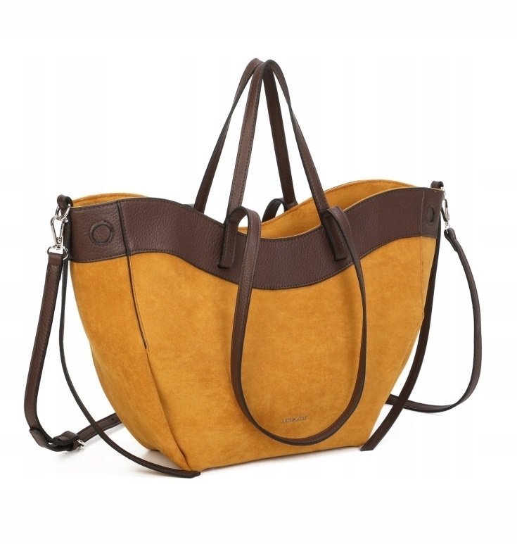 Torebka Damska Shopper Duża Na Ramię Do Ręki Elegancka Żółta LUIGISANTO