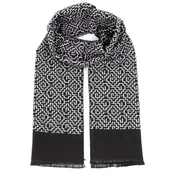 Apaszki i szaliki męskie - Ciepły szalik męski Cashmere geometryczny SZA-18 czarny - miniaturka - grafika 1