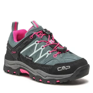 Buty trekkingowe dziecięce - CMP Kids Rigel Low Trekking Shoes Wp 3Q13244 Mineral Green/Purple Fluo - grafika 1