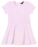 Sukienki i spódniczki dla dziewczynek - Pudrowa, rozkloszowana sukienka dziewczęca - miniaturka - grafika 1