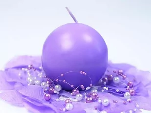 Świeca, Kula, 8 cm, matowa, wrzos - Gadżety dla niej i dla niego - miniaturka - grafika 1