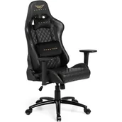 Fotele gamingowe - Fotel GAMVIS Phantom Large Pikowany Czarny (złote elementy) - miniaturka - grafika 1