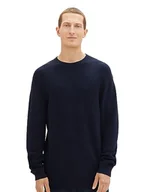 Swetry męskie - TOM TAILOR sweter męski, 13160 – Knitted Navy Melange, XXL - miniaturka - grafika 1