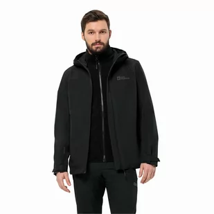 Męska kurtka Jack Wolfskin TAUBENBERG 3IN1 JKT M black - S - Kurtki męskie - miniaturka - grafika 1