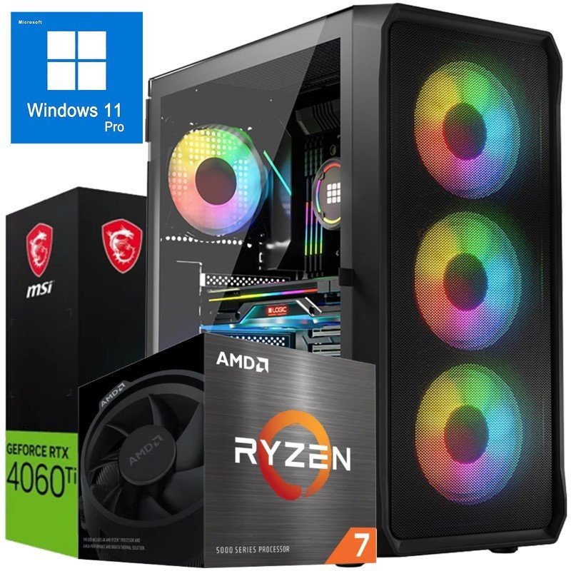 Komputer Gamingowy ALTREO Ryzen 7 5700 RTX 4060 TI 32GB RAM 1000GB SSD NVME WINDOWS 11 PRO, Ilość pamięci ram [gb] - 32gb, Pojemność dysku ssd