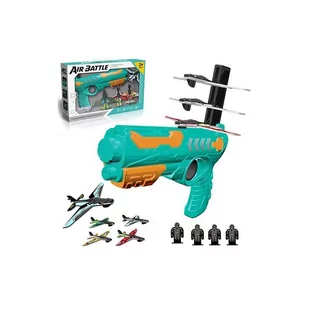 Woopie WOOPIE Pistolet Wyrzutnia Samolotów Automtyczna + 4 Samoloty 40949 - Zabawki militarne - miniaturka - grafika 1