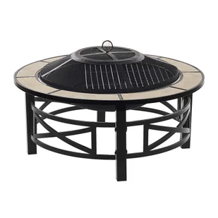 Beliani Palenisko ogrodowe czarne HIERRO - Komplety wypoczynkowe - miniaturka - grafika 2