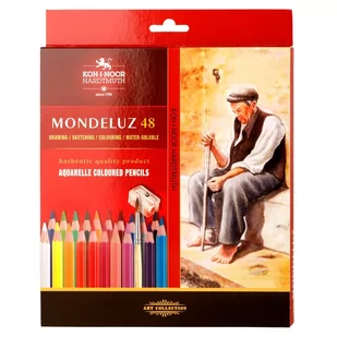Koh-I-Noor KREDKI MONDELUZ 48 KOLORÓW + PĘDZEL - Przybory szkolne - miniaturka - grafika 2