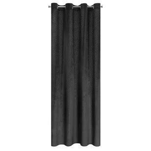 Euro Firany Zasłona Velvet Lussi 140 x 250 Przelotka Czarny 1220155 - Zasłony - miniaturka - grafika 1