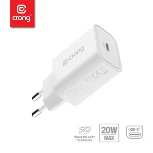 Crong USB-C Travel Charger – Ładowarka sieciowa USB-C Power Delivery 20W (biały) - Ładowarki do telefonów - miniaturka - grafika 7