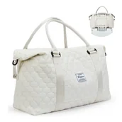 Akcesoria podróżnicze - Torba podróżna pikowana Chic Casual kremowa - miniaturka - grafika 1