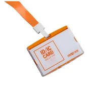 Identyfikatory - Etui na kartę identyfikacyjną poziomy Reap z pomarańczową smyczą - miniaturka - grafika 1