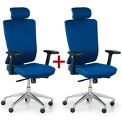 Fotele i krzesła biurowe - B2B Partner Krzesło biurowe NED F 1+1 GRATIS, niebieske X3-52A-F/B06 - miniaturka - grafika 1