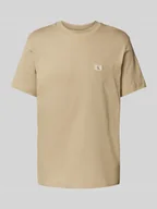 Koszulki męskie - T-shirt z wyhaftowanym logo i okrągłym dekoltem - miniaturka - grafika 1