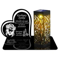 Lampiony i znicze - ZNICZ SOLARNY LED WIECZNY PODSTAWKA NA CMENTARZ GRÓB lampka Serce 3D DLA SYNA - miniaturka - grafika 1