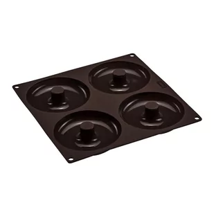 Lurch Flexi cronuts forma silikonowa forma do pieczenia do 12 cm bagels, 4-krotnie, silikon, brązowa, 26.5 x 26.5 x 3.5 cm 85088 - Formy do ciast - miniaturka - grafika 1