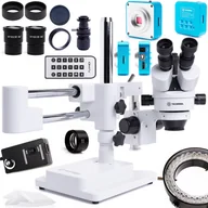 Mikroskopy i lupy - Mikroskop Stereoskopowy Techrebal 10HW Regulowane Oświetlenie 56x LED Obiektyw 0,5 Kamera Blue Waterfall 16MP - miniaturka - grafika 1