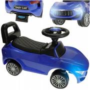 Jeździki dla dzieci - ﻿Jeździk pchacz samochód z dźwiękiem i światłami niebieski - miniaturka - grafika 1