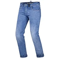 Odzież motocyklowa - SHIMA Devon Dżinsy motocyklowe - wentylowane elastyczne spodnie jeździeckie slim fit męskie ze wzmocnieniami FiberQL, ochraniacze na kolana i biodra CE (męskie, niebieskie, 30) - miniaturka - grafika 1