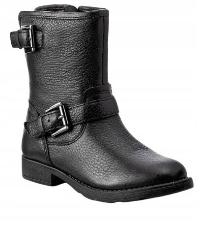GEOX BOTKI SKÓRZANE CZARNE NA ZAMEK CASUAL 34 2Ż6D
