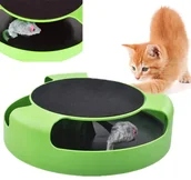 Zabawki dla kotów - Nuxie® Zabawka Dla Kota Kółko Z Myszką Drapak 2W1 - miniaturka - grafika 1