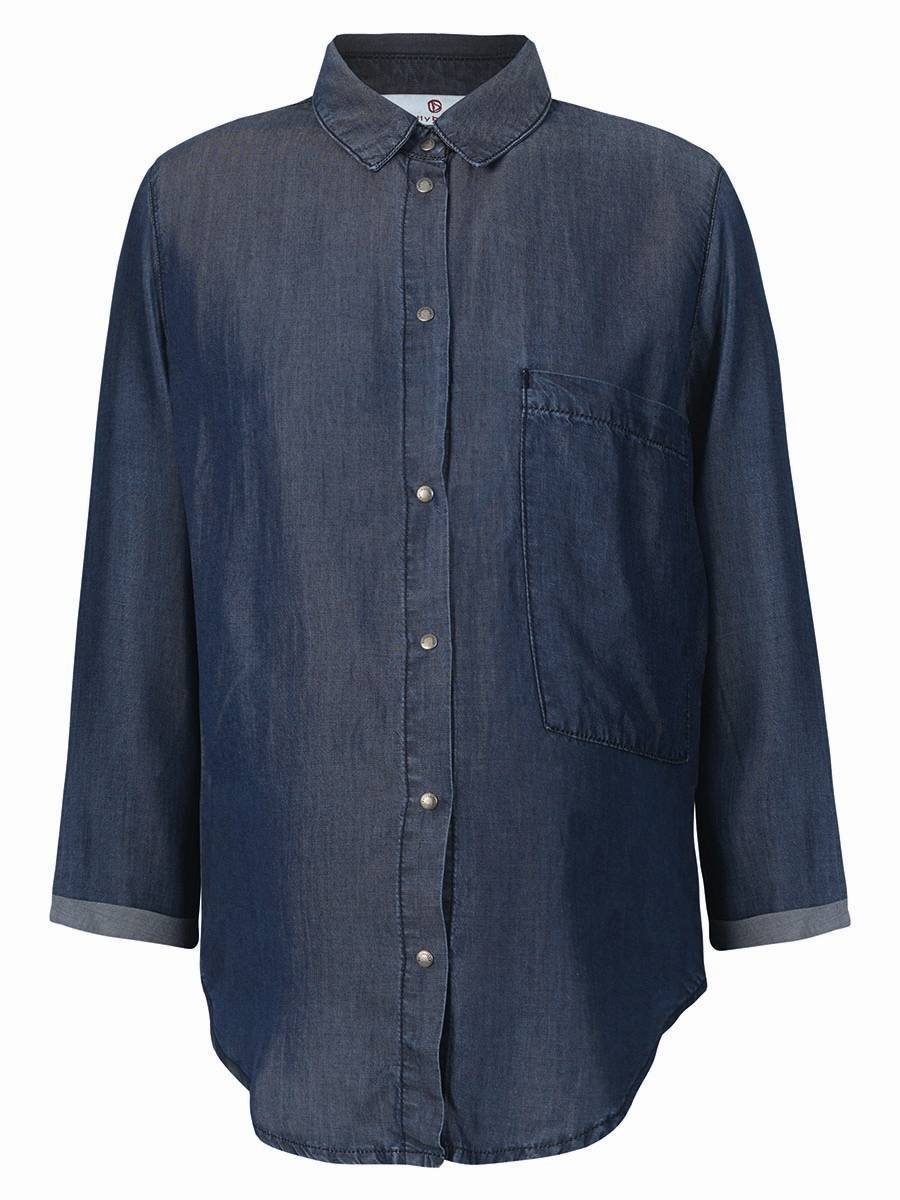 Damska koszula ciążowa z długim rękawem ciemnoniebieska Bellybutton Maternity, r.42