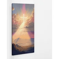 Ikony i obrazy sakralne - Krzyż Światłość zbawienia - obraz polycanvas, 50x100 - miniaturka - grafika 1