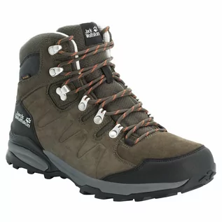 Buty trekkingowe męskie - Jack Wolfskin Buty na wędrówki REFUGIO TEXAPORE MID M Khaki / Phantom - grafika 1