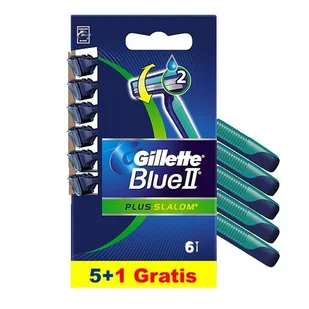 Gillette Blue II Plus Slalom jednorazowe maszynki do golenia dla mężczyzn 6szt - Kosmetyki do golenia - miniaturka - grafika 1