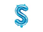 Balony i akcesoria - PartyDeco Balon foliowy litera S, 14", niebieski FB2M-S-001 - miniaturka - grafika 1