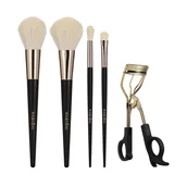 Pędzle do makijażu - Kashoki T4B 5 Zestaw Pędzli + Zalotka - miniaturka - grafika 1