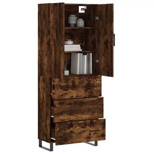 Witrynka przydymiony dąb 69,5x34x180 cm materiał drewnopochodny Lumarko! - Witryny - miniaturka - grafika 4