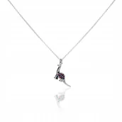 Naszyjniki - Naszyjnik kosmiczny dinozaur srebrny - miniaturka - grafika 1