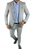 Marynarki męskie - Garnitur męski dwuczęściowy komplet kolor szary-popielaty DJG05 - 54 - miniaturka - grafika 1